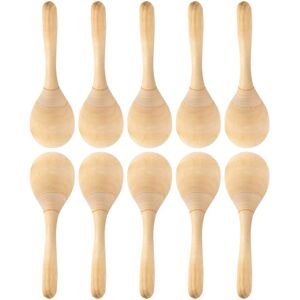 Exogio 10Pcs DIY Wooden Maracas - Hand Percussion Rattles with Crisp Blow Sound for Kid Exogio 10Pcs DIY Wooden Maracas - Hand Percussion Rattles with Crisp Blow Sound for Kid