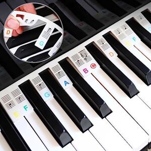 Junsasi Removable Piano Keyboard Note Labels 88-Key Full Size Silicone Piano Note Guides Junsasi Removable Piano Keyboard Note Labels 88-Key Full Size Silicone Piano Note Guides