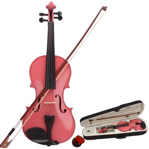 Unbranded Full Size 4/4 Acoustic Violin Set with Case + Bow + Rosin Pink Unbranded Full Size 4/4 Acoustic Violin Set with Case + Bow + Rosin Pink