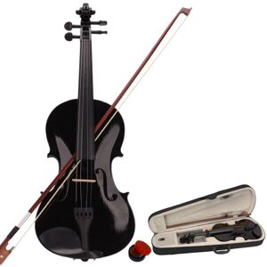 Unbranded Full Size 4/4 Acoustic Violin Set With Case, Bow & Rosin Black Unbranded Full Size 4/4 Acoustic Violin Set With Case, Bow & Rosin Black