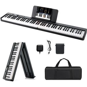 Casart 88-Key Folding Electric Piano Keyboard w/ Full-Size Lighted Key 2 Teaching Modes Casart 88-Key Folding Electric Piano Keyboard w/ Full-Size Lighted Key 2 Teaching Modes