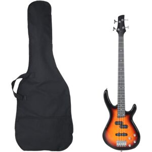 (brown and black) vidaXL Electric Bass Guitar for Beginner with Bag Precision Ba (brown and black) vidaXL Electric Bass Guitar for Beginner with Bag Precision Ba