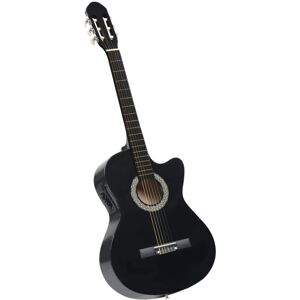 (black) vidaXL Western Classical Cutaway Guitar with Equalizer 6 Strings for Beg (black) vidaXL Western Classical Cutaway Guitar with Equalizer 6 Strings for Beg
