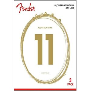 Fender 80/20 Bronze Acoustic Strings Ball End 70CL .011-.052 Guages 3-Pack Fender 80/20 Bronze Acoustic Strings Ball End 70CL .011-.052 Guages 3-Pack