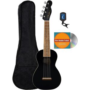 Fender Monterey Concert Ukulele - Black Bundle with Gig Bag Tuner and Austin B Fender Monterey Concert Ukulele - Black Bundle with Gig Bag Tuner and Austin B