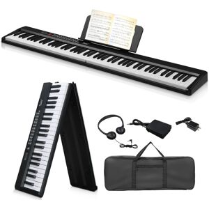 BOSTEU 88 Key Folding Piano Keyboard, Semi-Weighted Digital Piano with Bluetooth MIDI, BOSTEU 88 Key Folding Piano Keyboard, Semi-Weighted Digital Piano with Bluetooth MIDI,