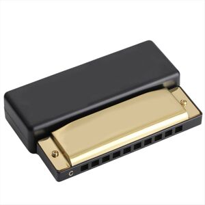 merkkitön 10 Hole Blues Harmonica C Key Instrument Educational Toy Gold merkkitön 10 Hole Blues Harmonica C Key Instrument Educational Toy Gold