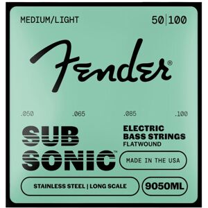 Fender Flatwound String Set For Electric Bass-9050ML (050/100) - Stainless Steel Fender Flatwound String Set For Electric Bass-9050ML (050/100) - Stainless Steel