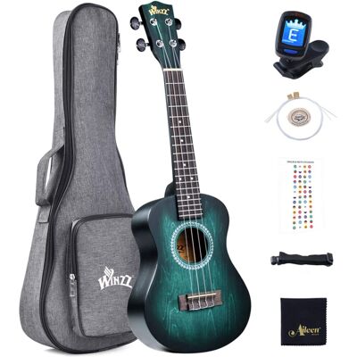 Winzz Ukulele Concert 23 Inches Ukulele Beginner Kit for Adults, Unique Color De Winzz Ukulele Concert 23 Inches Ukulele Beginner Kit for Adults, Unique Color De