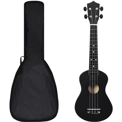vidaXL Soprano Ukulele Set with Bag for Kids Black 23" Musical Instrument vidaXL Soprano Ukulele Set with Bag for Kids Black 23" Musical Instrument