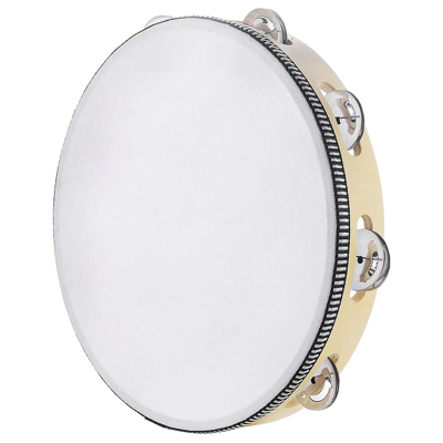 Exogio Tambourine for Adults 10 Inch Hand Held Drum Bell Metal Jingles Percussion Gift Exogio Tambourine for Adults 10 Inch Hand Held Drum Bell Metal Jingles Percussion Gift