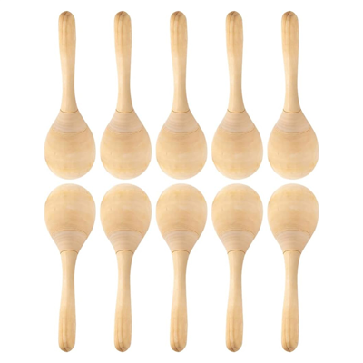 Saudism 10Pcs Maracas Hand Percussion Rattles DIY Wood with Crisp Blow Sound for Music P Saudism 10Pcs Maracas Hand Percussion Rattles DIY Wood with Crisp Blow Sound for Music P