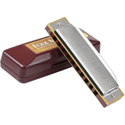 Unbranded Professional 10 Hole Harmonica in C Key with Case, Durable Material, Ideal for M Unbranded Professional 10 Hole Harmonica in C Key with Case, Durable Material, Ideal for M