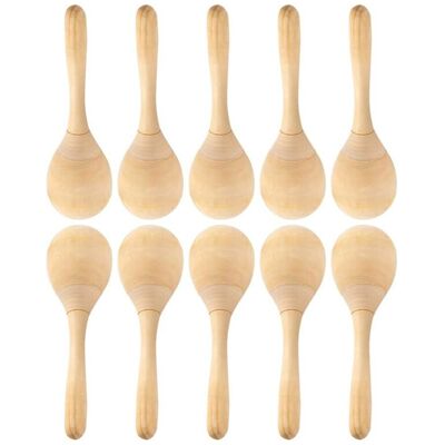 Exogio 10Pcs Maracas Hand Percussion Rattles DIY Wood Maracas with Crisp Blow Sound for Exogio 10Pcs Maracas Hand Percussion Rattles DIY Wood Maracas with Crisp Blow Sound for