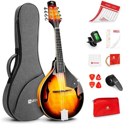 Vangoa Mandolin Instrument A Style Sunburst Acoustic Mandolin for Begi Vangoa Mandolin Instrument A Style Sunburst Acoustic Mandolin for Begi
