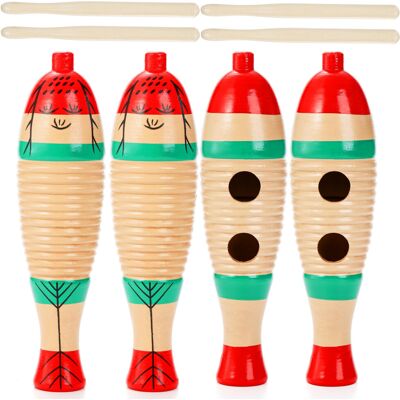 Yopay 4 Pack Guiro Instrument Fish Shaped, Latin Percussion Instrument Yopay 4 Pack Guiro Instrument Fish Shaped, Latin Percussion Instrument