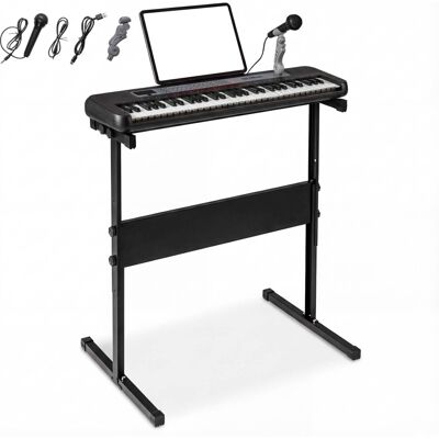 GYMAX 61 Keys Digital Piano, Portable Electronic Keyboard with Adjustable Stand, GYMAX 61 Keys Digital Piano, Portable Electronic Keyboard with Adjustable Stand,