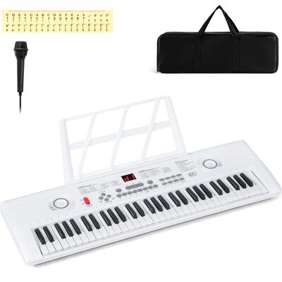 GYMAX 61 Key Keyboard Piano, Portable Digital Keyboard with Music Stand, Microph GYMAX 61 Key Keyboard Piano, Portable Digital Keyboard with Music Stand, Microph