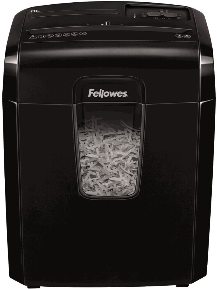 Fellowes Powershred 8C Personal 8 Sheet Cross Cut Paper Shredder for Home Use -