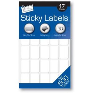 Unbranded Just Stationery 19x12mm Sticky Label - White Unbranded Just Stationery 19x12mm Sticky Label - White