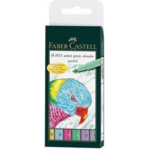 (Pastels) Faber-Castell - PITT Artist Pen Brush Wallet of 6 (Pastels) Faber-Castell - PITT Artist Pen Brush Wallet of 6