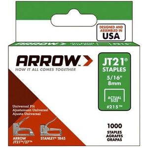 Arrow Staples Jt21 5/16in - 8mm (Box of 1000) Arrow Staples Jt21 5/16in - 8mm (Box of 1000)