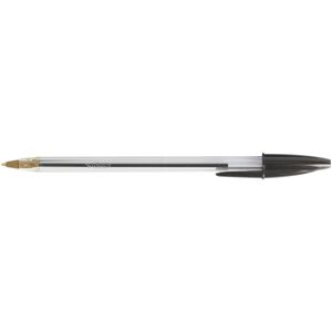 BIC Cristal Black Ball Point Pens, Clear Barrel, 1.0mm Tip, 0.4mm Line Width - Pack BIC Cristal Black Ball Point Pens, Clear Barrel, 1.0mm Tip, 0.4mm Line Width - Pack