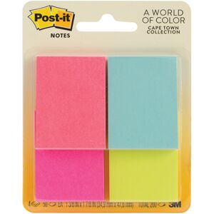 3M Post-It Notes 1.5"X2" 4/Pkg-Capetown W/50 Sheets 3M Post-It Notes 1.5"X2" 4/Pkg-Capetown W/50 Sheets