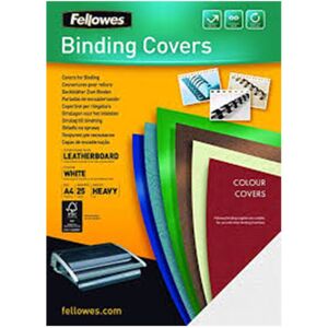 Fellowes 5370104 A4 Leatherboard Covers White 100 PK Fellowes 5370104 A4 Leatherboard Covers White 100 PK