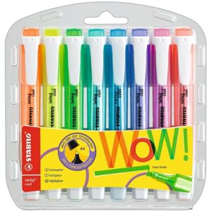 STABILO Swing Cool Highlighter - Assorted Colours, Wallet of 8 STABILO Swing Cool Highlighter - Assorted Colours, Wallet of 8