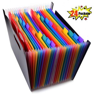 Jigesielectronic 24 Pockets High Capacity Multicolour Expanding File Organiser Folder Portable Co Jigesielectronic 24 Pockets High Capacity Multicolour Expanding File Organiser Folder Portable Co