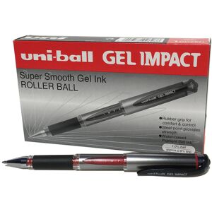 Uni-Ball UM-153S Signo Impact Gel Pens, Red Gel, 1mm Rubber Nib (Pack of 12) Uni-Ball UM-153S Signo Impact Gel Pens, Red Gel, 1mm Rubber Nib (Pack of 12)