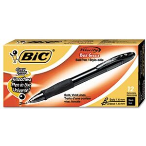 Bic VLGB11-BK Velocity Ballpoint Retractable Pen Black Ink Bold Dozen Bic VLGB11-BK Velocity Ballpoint Retractable Pen Black Ink Bold Dozen