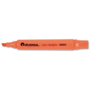 Universal 08863 Desk Highlighter- Chisel Tip- Fluorescent Orange- 12/Pk Universal 08863 Desk Highlighter- Chisel Tip- Fluorescent Orange- 12/Pk