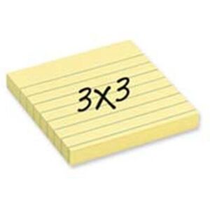 3M MMM630SS Post-it Notes, Lined, 3 in. x 3 in., 100 Sheets-PD, 12-PK, Yellow 3M MMM630SS Post-it Notes, Lined, 3 in. x 3 in., 100 Sheets-PD, 12-PK, Yellow