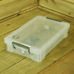 Whitefurze 5.5 Litre A4 Transparent Plastic Storage Box with Lid - Heavy-Duty, Clip-Lock, S Whitefurze 5.5 Litre A4 Transparent Plastic Storage Box with Lid - Heavy-Duty, Clip-Lock, S