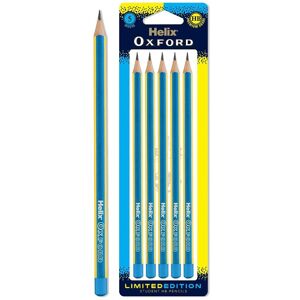 Helix Oxford Clash Pencils Pack of 5 Blue Yellow Helix Oxford Clash Pencils Pack of 5 Blue Yellow
