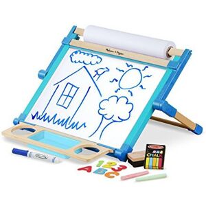 Melissa & Doug Double-Sided Magnetic Tabletop Art Easel - Dry-Erase Board and ch Melissa & Doug Double-Sided Magnetic Tabletop Art Easel - Dry-Erase Board and ch