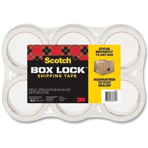 Scotch MMM39506 Box Lock Shipping Packaging Tape, 3 in. Core Scotch MMM39506 Box Lock Shipping Packaging Tape, 3 in. Core