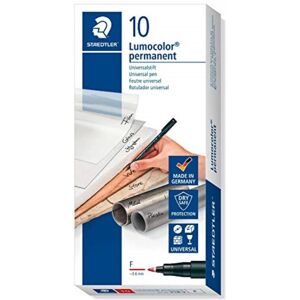STAEDTLER 318-2 Lumocolor Universal Permanent Fine Pens - Red, Pack of 10 (318-2 STAEDTLER 318-2 Lumocolor Universal Permanent Fine Pens - Red, Pack of 10 (318-2