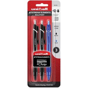 Uni-Ball UBC90194 Jetstream Elements RT Ballpoint Pens Assorted - Pack of 3 Uni-Ball UBC90194 Jetstream Elements RT Ballpoint Pens Assorted - Pack of 3