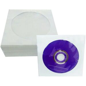 Unbranded 100-Pack White CD/DVD Paper Sleeves with Clear Window - Dustproof, Scratch-Resis Unbranded 100-Pack White CD/DVD Paper Sleeves with Clear Window - Dustproof, Scratch-Resis