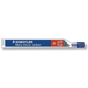 Staedtler Micro Mars Carbon Mechanical Pencil Leads, 0.5 mm, B, 60 mm x 12 (250 Staedtler Micro Mars Carbon Mechanical Pencil Leads, 0.5 mm, B, 60 mm x 12 (250