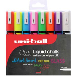uni-ball uniball- Liquid Chalk Marker PWE-5M Pack 8 Assorted Colours uni-ball uniball- Liquid Chalk Marker PWE-5M Pack 8 Assorted Colours