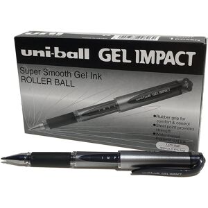 Uni-Ball 218990000 UM-153S Signo Impact Gel Pens with Rubber Grip, Black Gel, 1m Uni-Ball 218990000 UM-153S Signo Impact Gel Pens with Rubber Grip, Black Gel, 1m