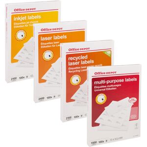 (16 Labels, 105x35mm, 1 Box (100 Sheets)) Office Depot Self Adhesive White Addre (16 Labels, 105x35mm, 1 Box (100 Sheets)) Office Depot Self Adhesive White Addre