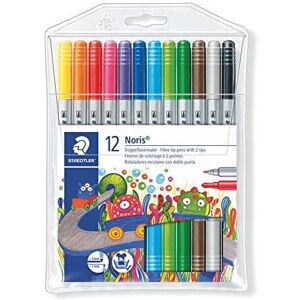 Staedtler Noris Club 320 NWP12 Fibre-Tip Pen with 2 Tips Pack of 12 in Soft Plas Staedtler Noris Club 320 NWP12 Fibre-Tip Pen with 2 Tips Pack of 12 in Soft Plas