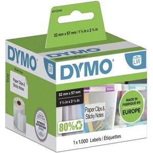 Dymo LW Multi-Purpose Labels, 32 mm x 57 mm, Roll of 1000 Easy-Peel Labels, Self Dymo LW Multi-Purpose Labels, 32 mm x 57 mm, Roll of 1000 Easy-Peel Labels, Self