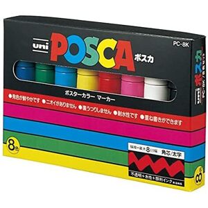 uni-ball uni Posca PC8K8C Paint Marker Pen Set, Large Tip, 8 Pieces - Assorted C uni-ball uni Posca PC8K8C Paint Marker Pen Set, Large Tip, 8 Pieces - Assorted C