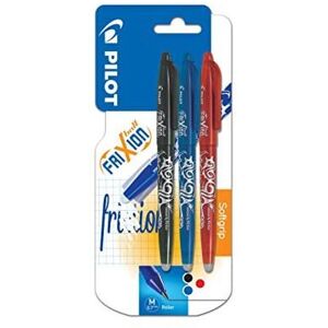 Pilot Frixion Erasable Rollerball 0.7 mm Tip - Black/Red/Blue, Pack of 3 Pilot Frixion Erasable Rollerball 0.7 mm Tip - Black/Red/Blue, Pack of 3